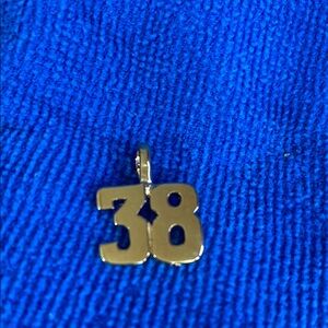 Gold Number 38 Pendant